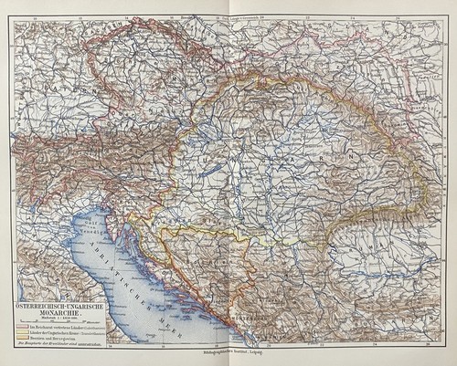 Antica mappa storica austria - storica,